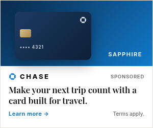 Advertisement: Chase Sapphire travel card