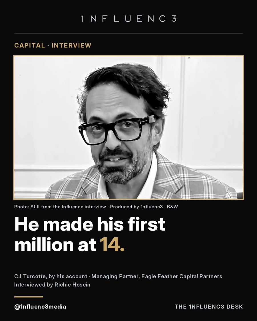 Influence cover featuring CJ Turcotte, Managing Partner of Eagle Feather Capital Partners