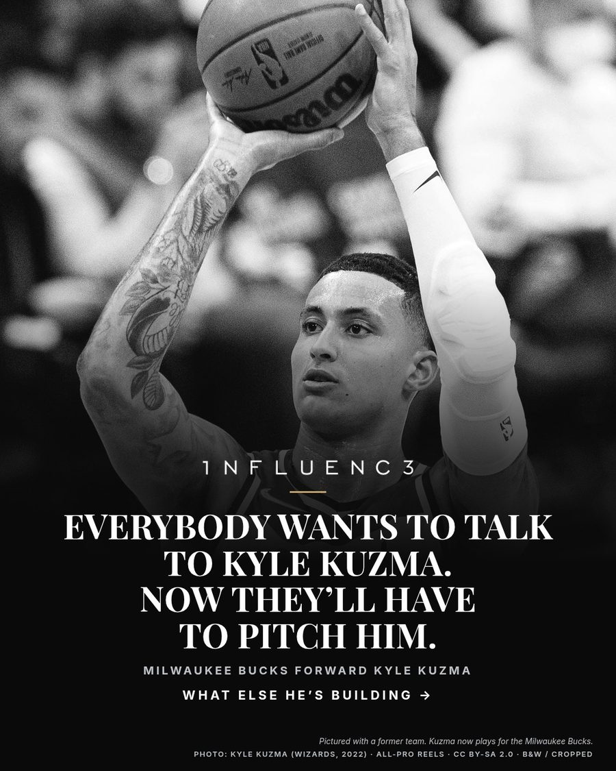 Influence carousel cover featuring Kyle Kuzma