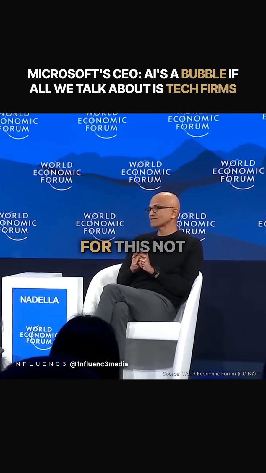 Still from the Influence reel: Satya Nadella at Davos