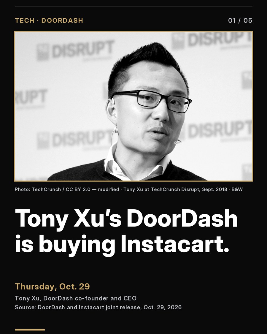Influence reel cover: Tony Xu’s DoorDash is buying Instacart